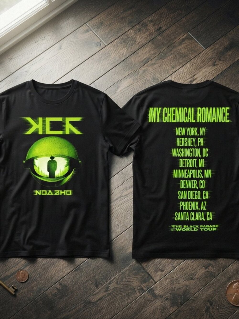 My Chemical Romance Black Parade World Tour Green Graphic T-Shirt